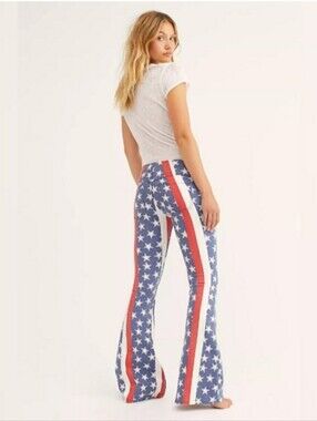 Free People Stars & Stripes Penny Flare Jean